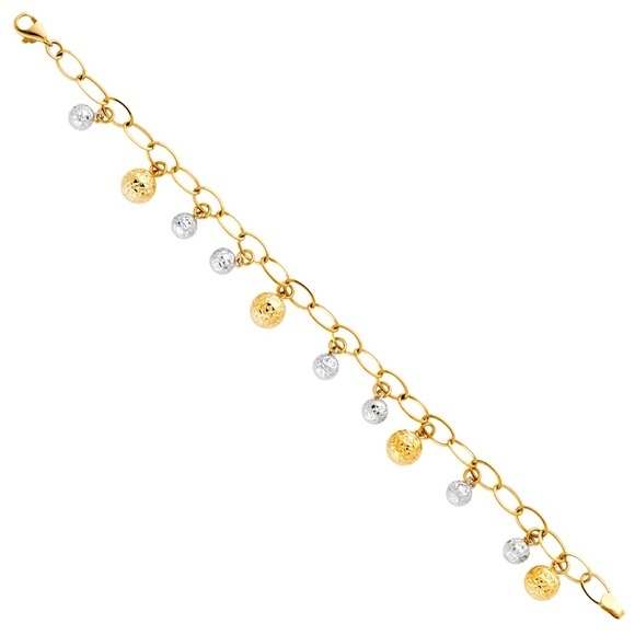 14K Solid Yellow and White Gold Bracelete 7.5' inc